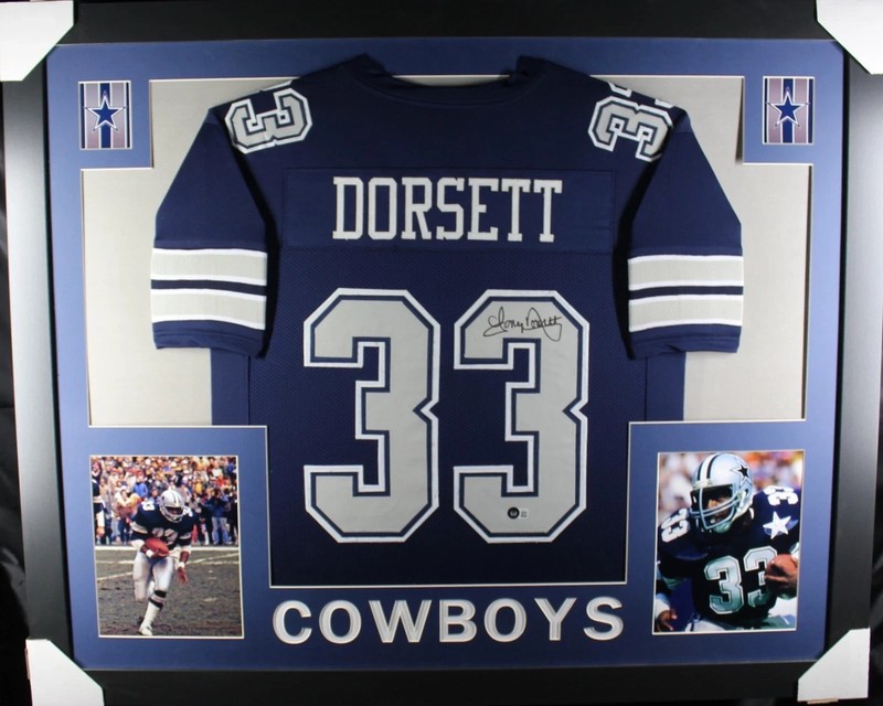 Dallas Cowboy Tony Dorsett signed framed jersey 35x43 Beckett COA