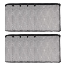 Aquarium Filter Media Bags, Fine Mesh Bag with Zipper 12 x 10.2in (Black, 10Pcs)