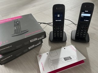 Telefono Telekom Speedphone 50 Dect 2 pezzi portatile con vassoio di ricarica nero