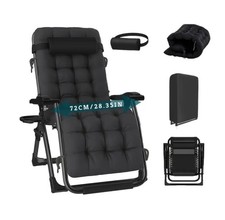 Wide Folding Sun Lounger Recliner Adjustable Garden Chair 200kg Heavy Duty 