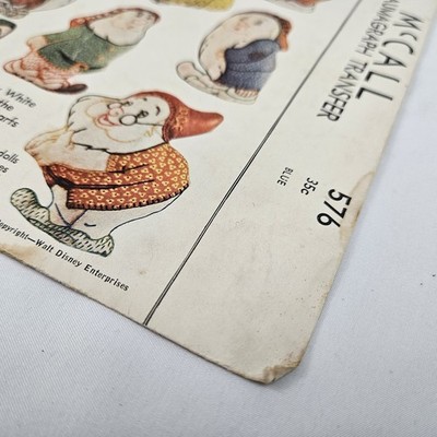 Vintage 1939 McCalls Snow White & 7 Dwarves Dolls Sewing Pattern