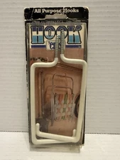 Vintage Hook'ems All Purpose Hooks 2 Pieces Brand New White 