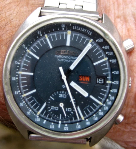 Vintage  ~ SEIKO Men's WRISTWATCH ~ Chronograph AUTOMATIC SS 6139-7030