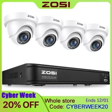 ZOSI 5MP Lite 8CH DVR 1080p Security Camera System CCTV Outdoor Motion Detect