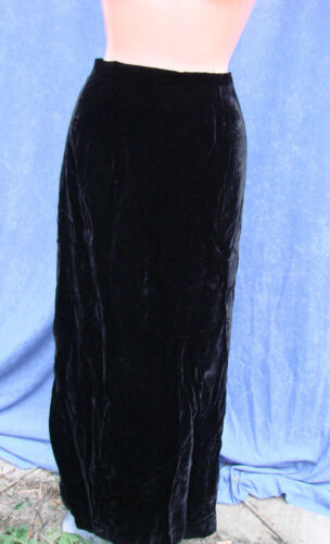 Vintage 60s 70s Black VELVET Skirt Long Evening Li