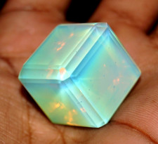 350.60 Ct Natural Green Opal Cube Shape Welo Australian GIE Certified Gemstone