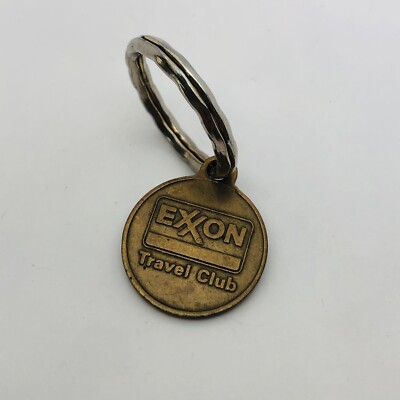 EXXON TRAVEL CLUB DROP IN MAILBOX KEYCHAIN FOB TAG HOUSTON TEXAS VINTAGE