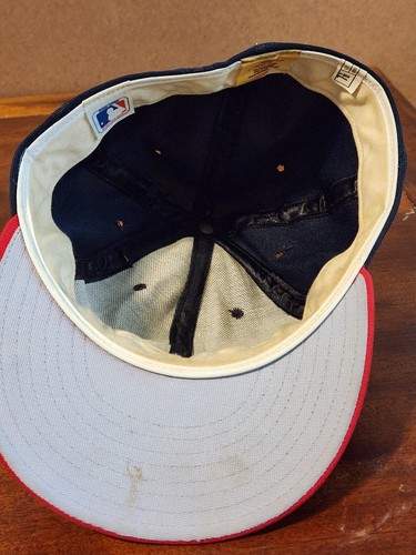 Vtg Cleveland Indians Chief Wahoo 80s New Era Pro Model Made In USA 7 1/2 - Picture 8 of 8