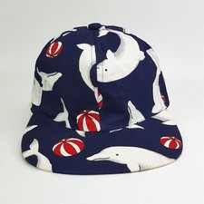 Vintage Playing Dolphin USA Made Snapback Adjustable Navy Hat Baseball Cap AOP