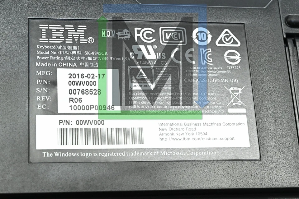 00WV000 SK-8845CR IBM 75% USB KEYBOARD w/ Pointing Stick - Image 2 of 3