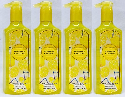 4 Bath & Body Works SUNSHINE LEMONS Gentle Gel Hand Soap Liquid Wash 8 oz