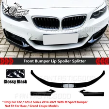 For BMW F22 F23 2-Series M Sport 14-21 MP Style Black Front Bumper Lip Splitter