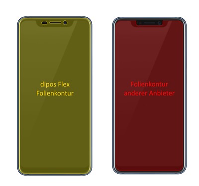 2x Schutzfolie für ZTE Axon 9 Pro inkl. Rundung Flex Folie dipos Display Schutz