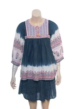 Ulla Johnson Blouse Top S 4 Women's Casual Summer 3/4 Sleeve Dye Boho NEW 33623
