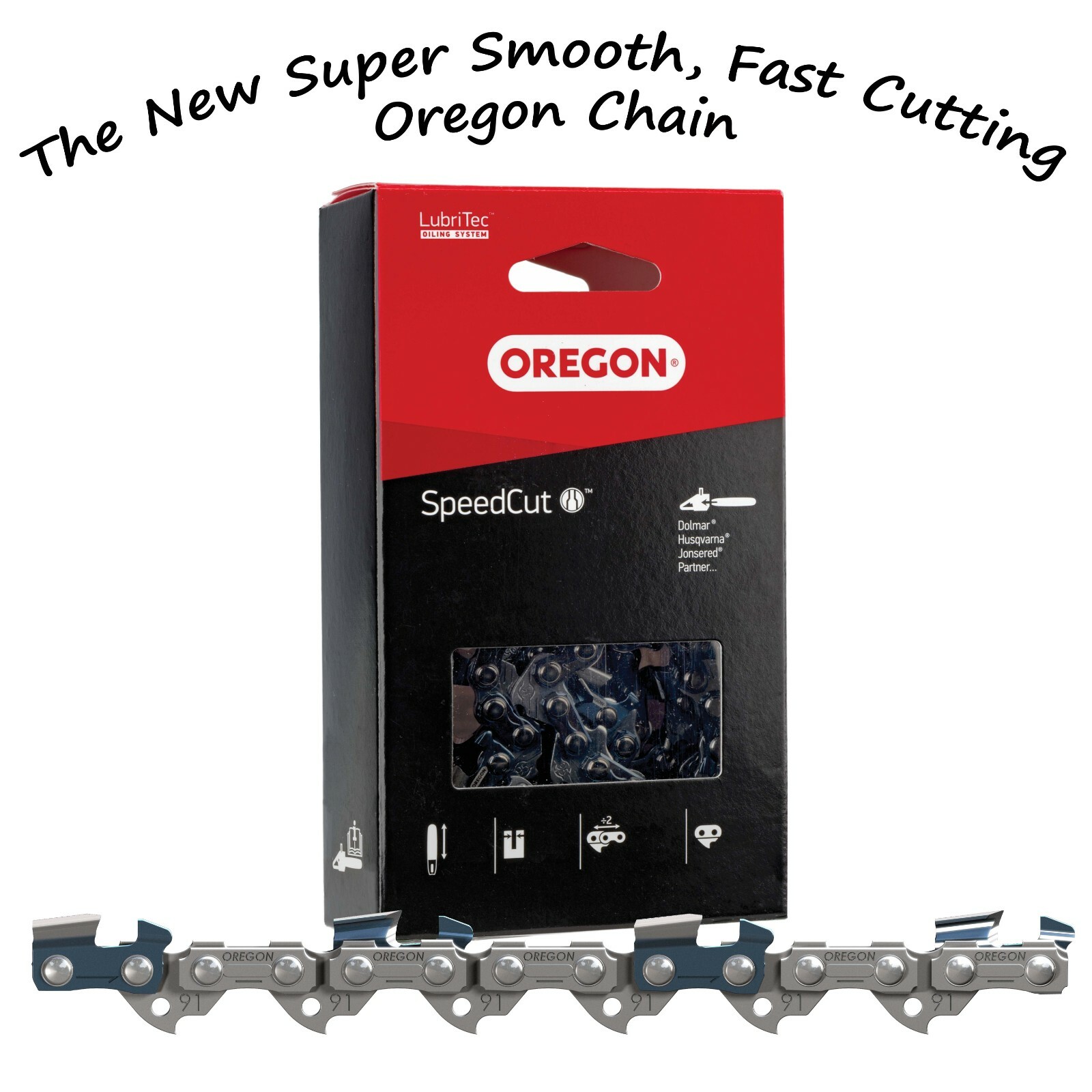 Oregon Chainsaw Chain for 14" Bar, 3/8" LP, .050" Gauge, 52 Drive Links | Replacement Saw Chain, fits Husqvarna, McCulloch, Ryobi, Bosch Chainsaws (91P052E) - Image 2