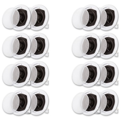 Acoustic Audio R191 Flush Mount In Ceiling Speakers Home Theater 8 Pair Pack