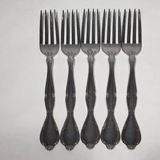 Set of 5 Oneida SSS Lakewood Tuxedo 7.25" Dinner Forks USA Discontinued