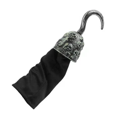Plastic Pirate Hook With Skulls & Sleeve Costume Accessory