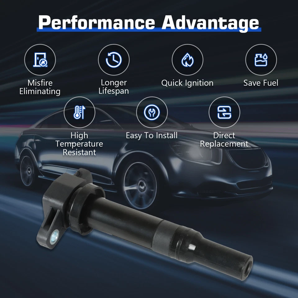 NEW 6 Ignition Coil & 6 Spark Plugs for 2006-2011 Hyundai Santa Fe 2.7L V6 UF558 - Image 3 of 4