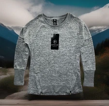 NWT Active Life Long-Sleeve Heather Grey Sweater Top Women's Size S MSRP $58