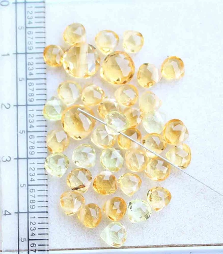 Natural Citrine Faceted drops gemstone yellow Briolette Loose 14.1 Ct 7 Mm 35 P