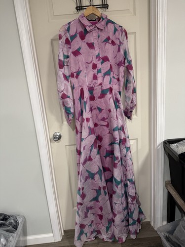 carolina herrera AZALEA PRINT ORGANZA SHIRT DRESS €1335 Size 6 - Picture 11 of 11