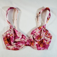 Victoria's Secret Second Skin Satin Unlined Perfect Coverage Bra 34D Pink Floral