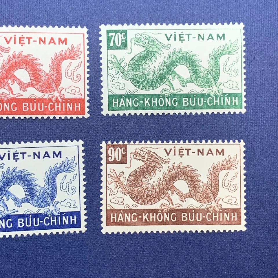 Sellos MH de Vietnam del Sur 1952 #C5-8 día de las almas errantes de dragones Foto 3 de 4