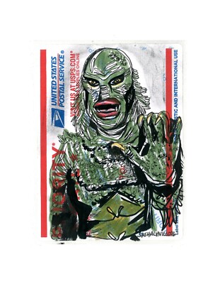 Creature From The Black Lagoon Street Art Graffiti Sticker Drawing Usps 228 1Pc