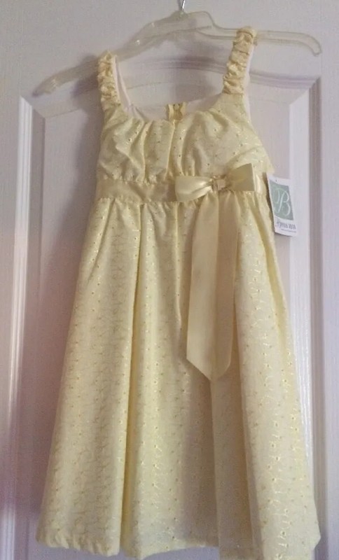 Bonnie Jean  size 10 Yellow Eyelet Sleeveless Dress  NWT
