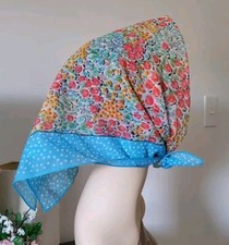 Vintage Nylon Floral Scarf Tulip Field 25" Square