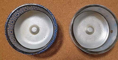 2 Round Simple Modern Medium Glass Candle Holders 1.5" Tall 4" Diameter - Picture 7 of 8