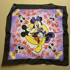 Vintage Mickey Minnie Bandana Scarf The Walt Disney Company Fabric NOS