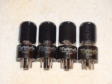 4 x 6V6gt Tung-Sol /Motorola Tubes Black Glass Very Strong Matched Quad 9