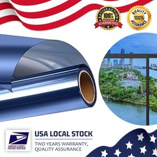 NEW One Way Mirror Tint Window Film Blue Sun UV Heat Reflective Privacy Protect
