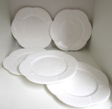 Vintage SHELLEY WHITE DAINTY. Set of 5 X 22 cm Round Large Side Plates 272101