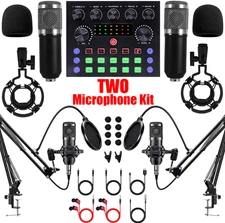 Complete Home Studio Recording Kit Mixer Condenser Microphone for Music Podcast