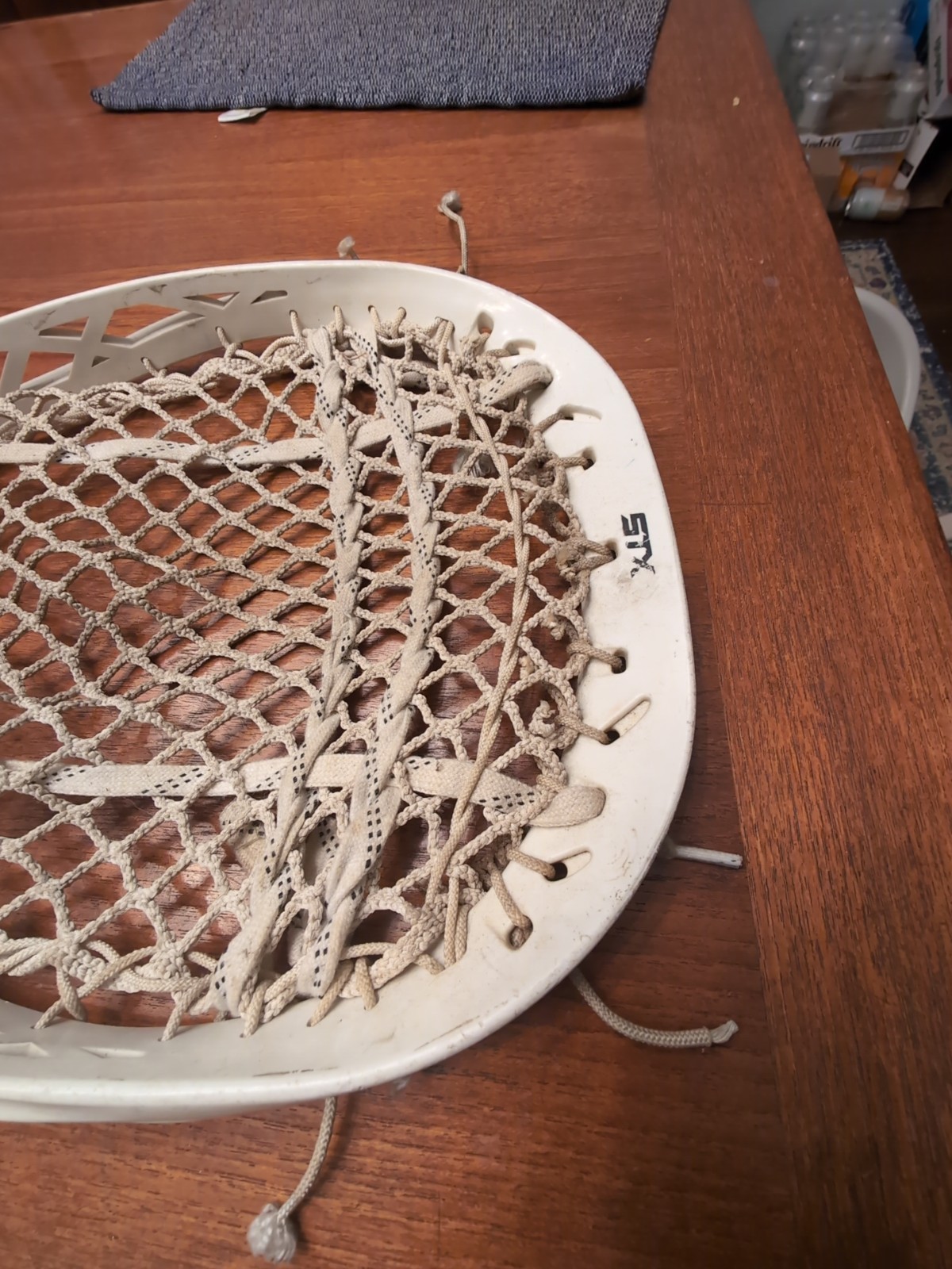 Vintage STX Eclipse lacrosse goalie head white Strung No Cracks