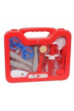 Pretend Play Child's Doctor Nurse Medical Kit 12 Piece in Red Plastic Carry Case