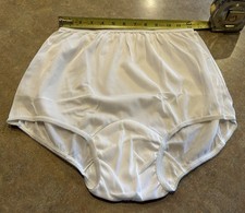 VTG Leggs Granny Panties Silky Sheer Acetate Size 7 L White Mushroom Gusset NEW