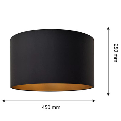 HELAM Lampenschirm Alba Ersatzschirm Leuchtenschirm Ø 45 cm E27 schwarz/gold
