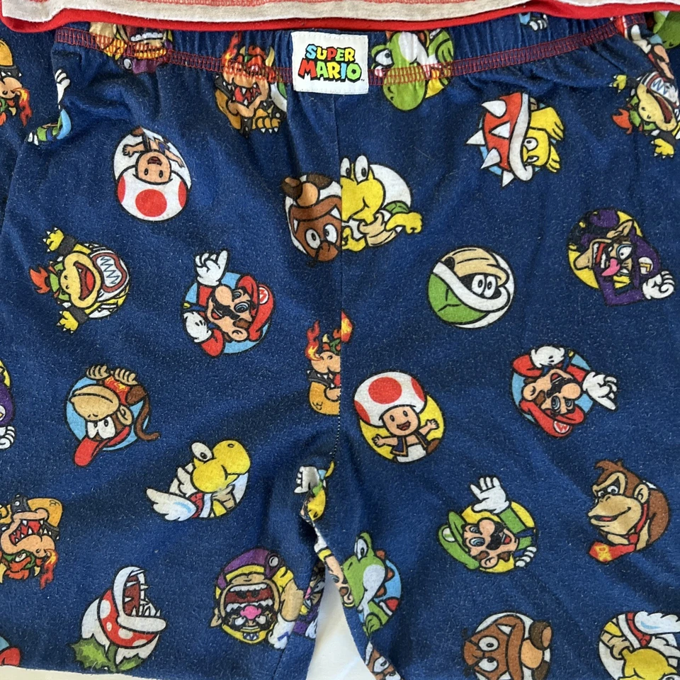 Conjunto de pijama camisa manga larga azul Super Mario Brothers para niños S (6/7) X002JC24TX Foto 4 de 4
