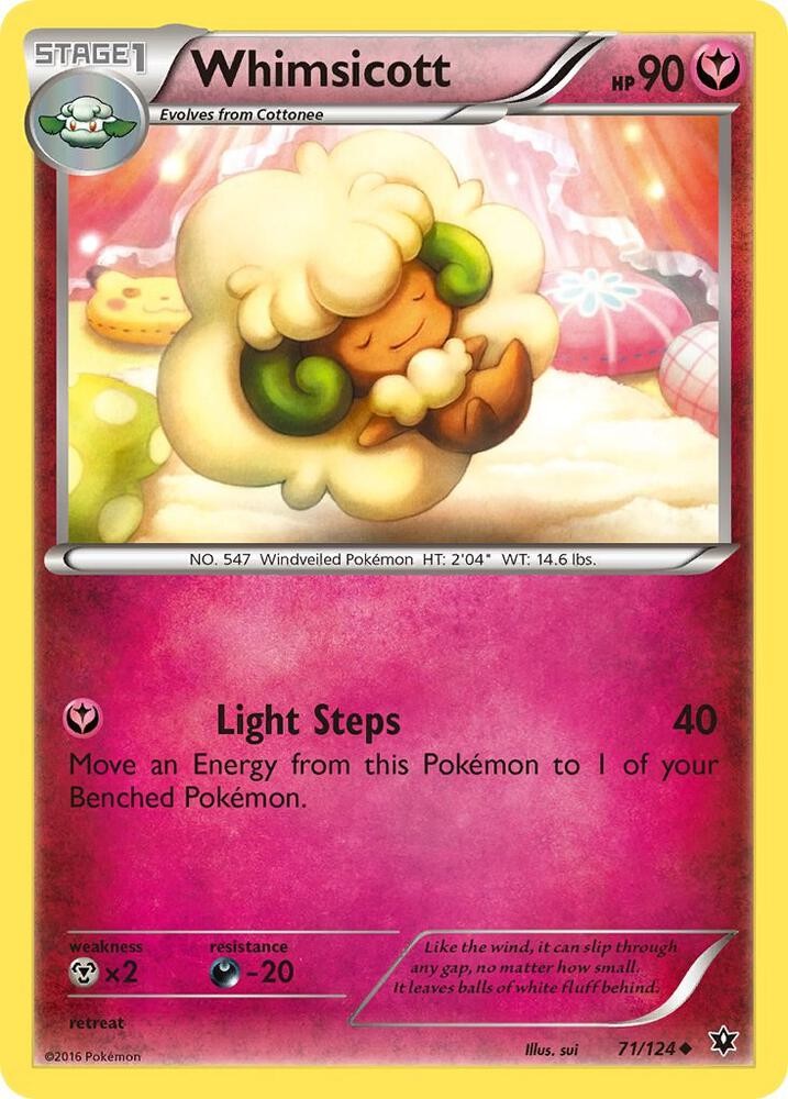 Pokémon TCG Whimsicott XY Fates Collide 71/124 Uncommon NM/M Fairy Windveiled