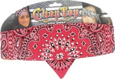 Motorcycle Head Wrap Road Doo Wrap Paisley Red  Black Rhinestones Bling