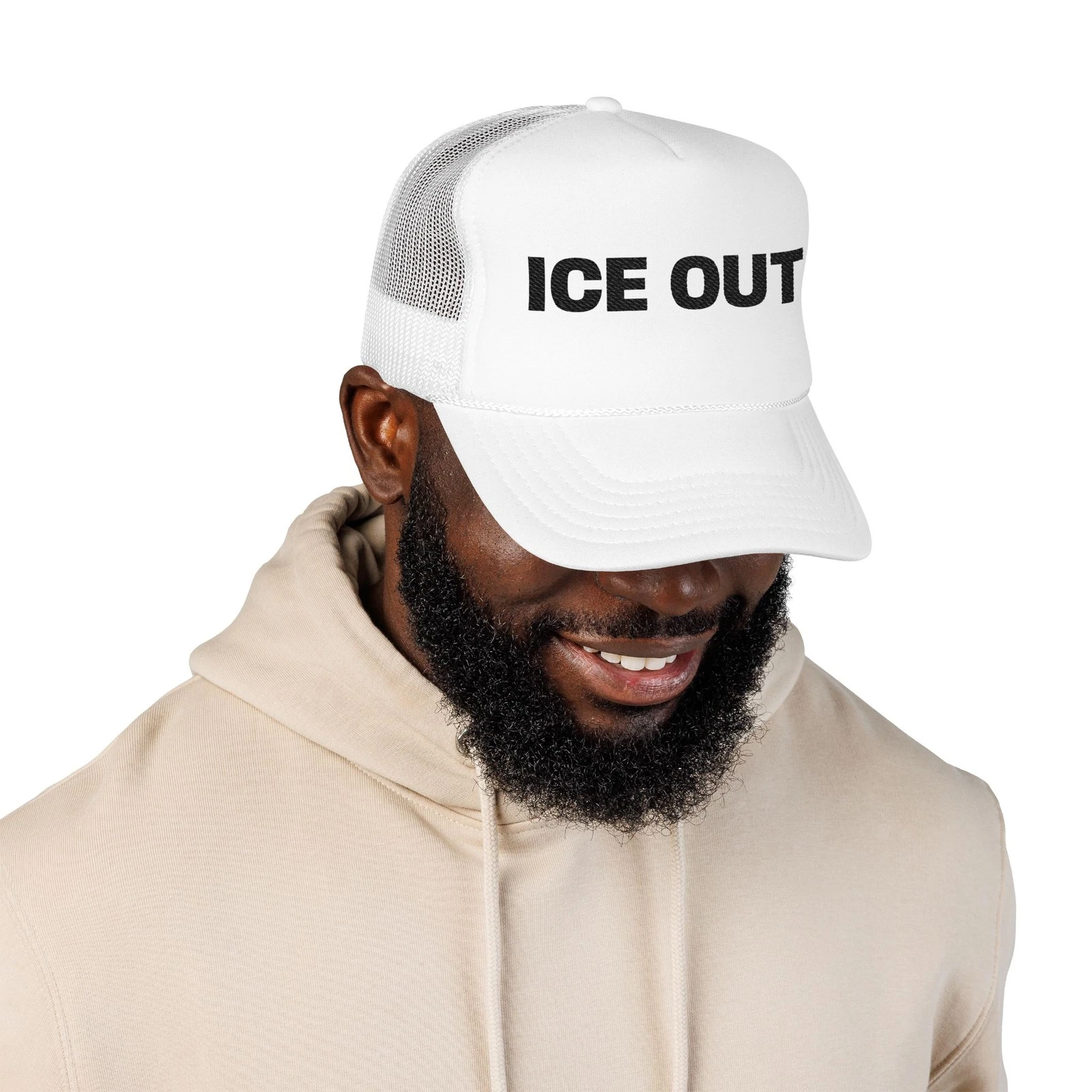 ICE OUT Trucker Hat Embroidered Foam Mesh Cap Abolish ICE Protest Hat, Protest