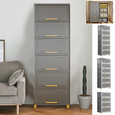 6 Tier Plastic Storage Cabinet Durable For Bedroom Living Room Organization Box