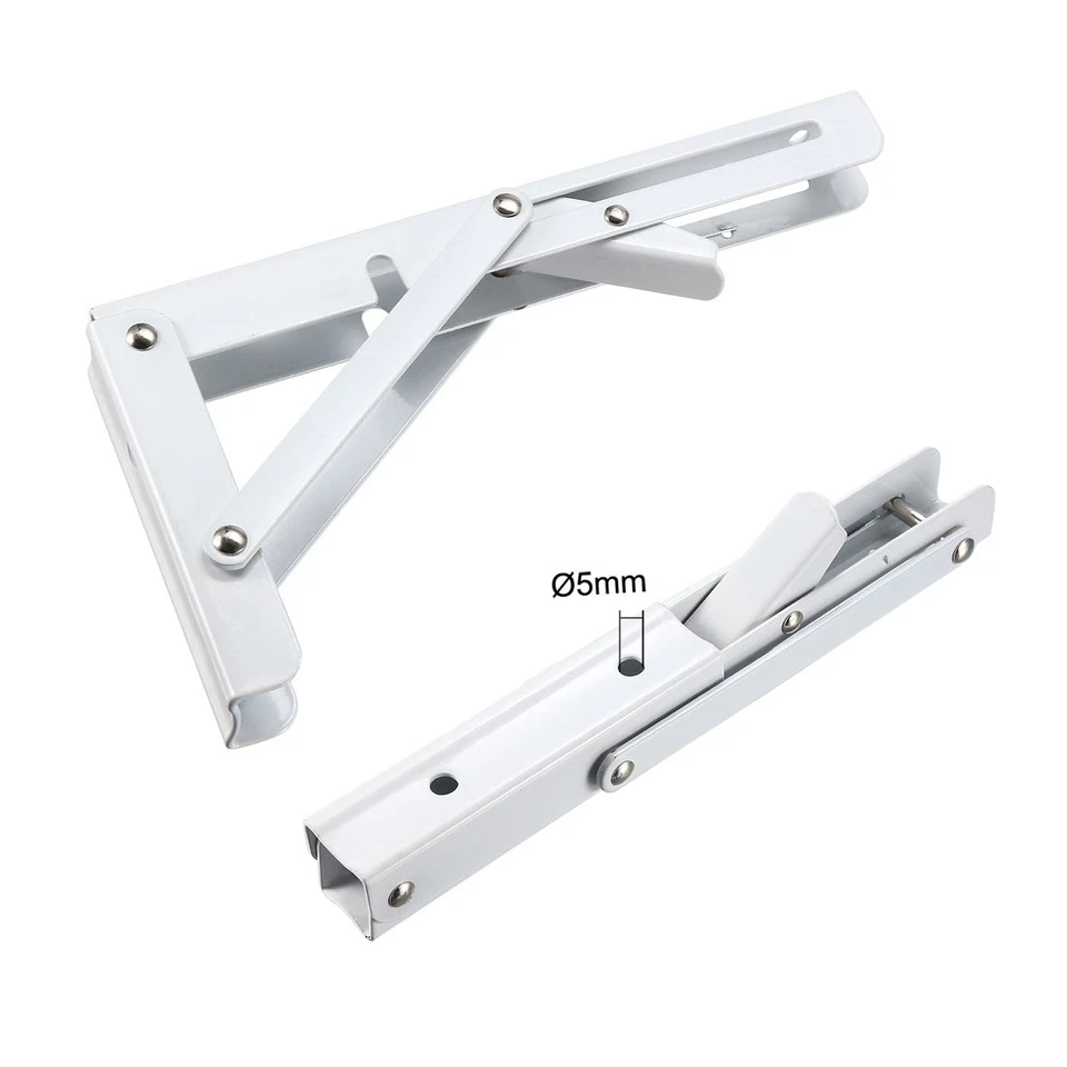Folding Bracket 8" 200mm Shelf Table Desk Wall Mounted Support Long Release Arm - Bild 3 von 4