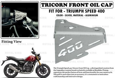 Passend für Triumph Speed ''400 Silver Tricorn Front Oil Cap''