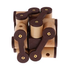 Wooden Lock Puzzle Toy Cube 4.5cm