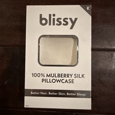 Blissy Ivory WHITE 100 Mulberry Silk Pillowcase KING SIZE NEW IN BOX